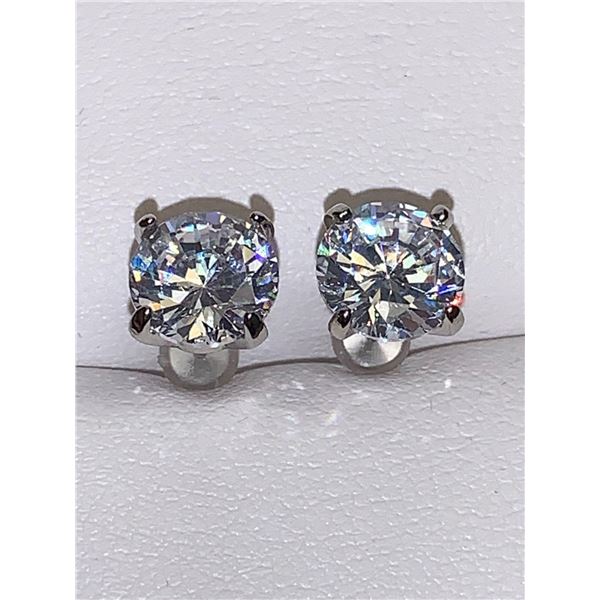 Solitaire stud Earrings Brilliant Cut 1.0 Carat