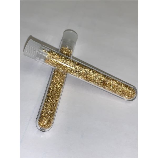 Lot of 2 Large Vials of Golden Flaking material
