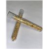 Image 1 : Lot of 2 Large Vials of Golden Flaking material