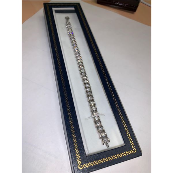 Mulit Stone Tennis Bracelet .925 Silver in case