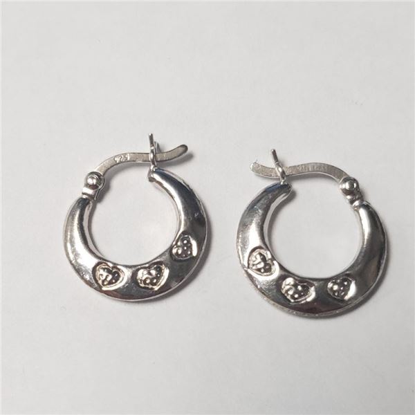 Silver Small Hoop Earrings (~Size ) (~length inches), Suggested Retail Value $60