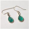 Image 3 : 14K Yellow Gold Emerald(2.1ct) Diamond(0.15ct) Earrings (~Size ) (~weight 0.9g), Appraised Retail $9
