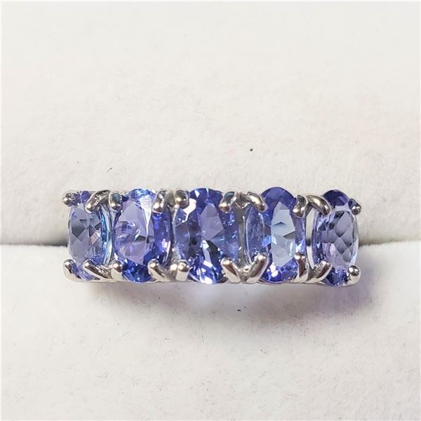 10K White Gold Tanzanite(2.3ct) Ring (~Size 6) (~length inches) (~weight 2g), Made in Canada, Apprai