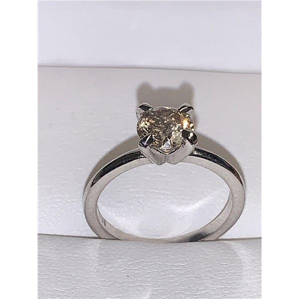 Ladies 14K White Gold Diamond Solitaire 1.04 Carat Round Cut Solitaire engagement ring Appraised at 