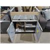 Image 1 : Stainless Steel double door BBQ Stand, includes shelving and gas line ports,  Patio Furniture System