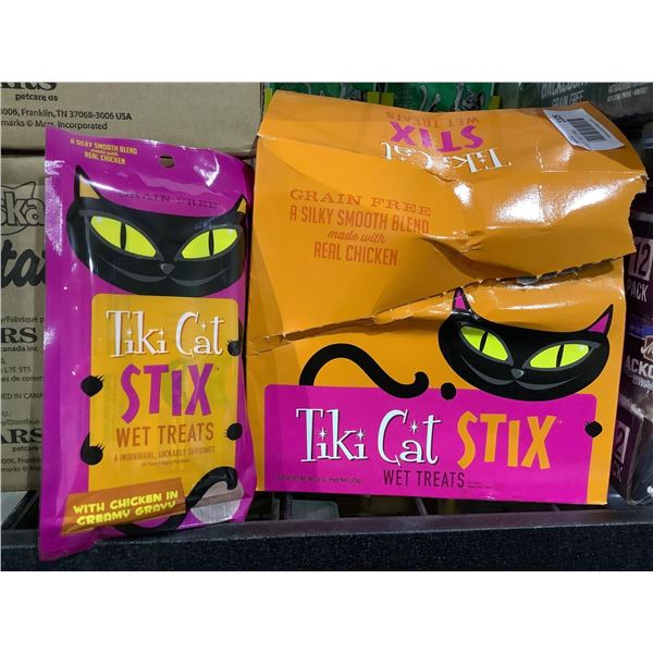 Tiki Cat Wet Treat Stix - Chicken Flavor, Grain Free  12 bags of 6 Stix