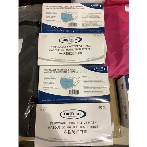 BioTech Disposable Protective Face Masks 4X50