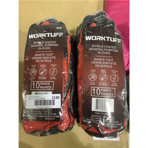 Worktuff Nitrile Coated General Purpose Gloves 10 pair X 2