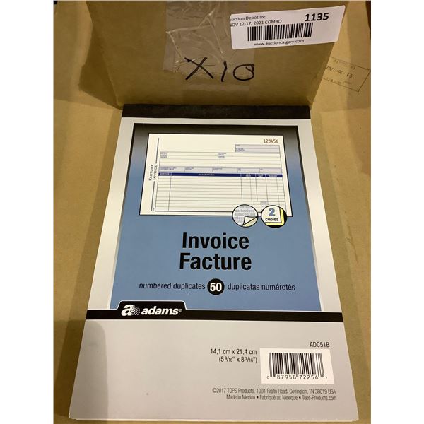 10X 5"x8" Invoice Books