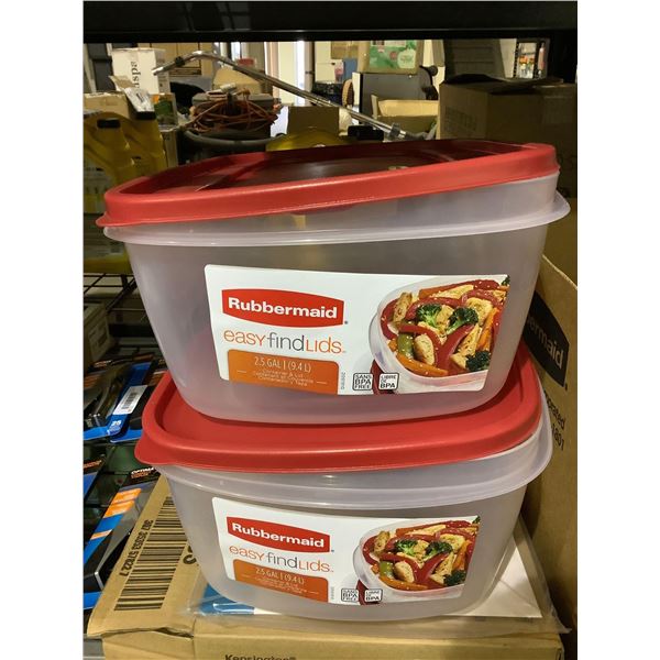 Rubbermaid Easy Find Lids  2.5 Gallon Food Storage Containers X2