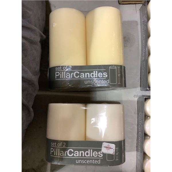*NEW* Ivory Colored Pillar Candles 2X6" & 2X4"