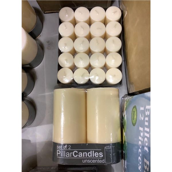 *NEW* Ivory Colored Pillar Candles 2X6" &  20X1.875"