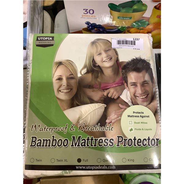 Utpoia Bedding Waterproof & Breathable Bamboo Mattress Protector - Size Full