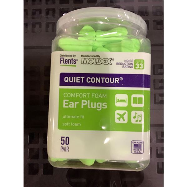 *NEW* Flents Moldex Quiet Contour Comfort Foam Earplugs - 50 Pair