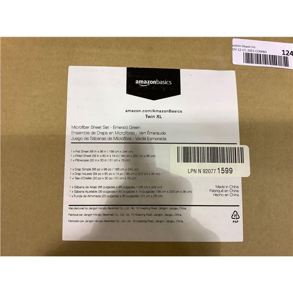 *NEW* Twin Size Amazon Basics Bedding Sheet Set - Emerald Green