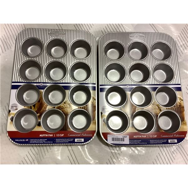 *NEW* 24 Cup Commercial Bakeware Heavy Duty Muffin Pan X2