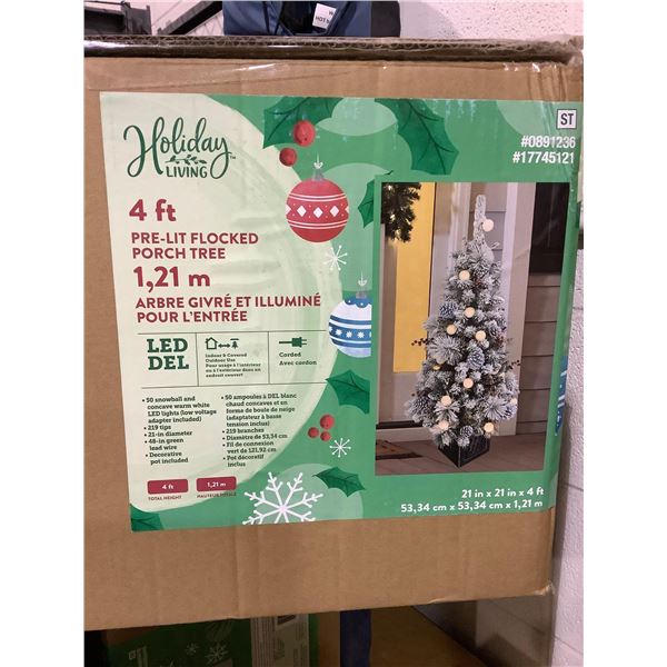 *NEW* 21" LED Lighted Flocked Porch Tree