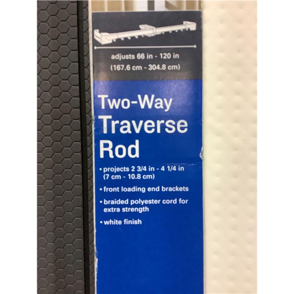 *NEW* 66" - 120" Expandable Traverse Two Way Rod
