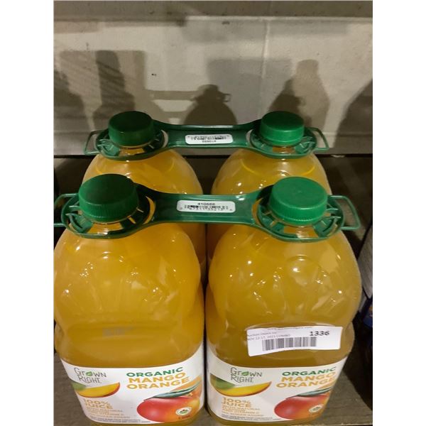 Grown Right Organic Mango 100% Juice 4X1.89 L