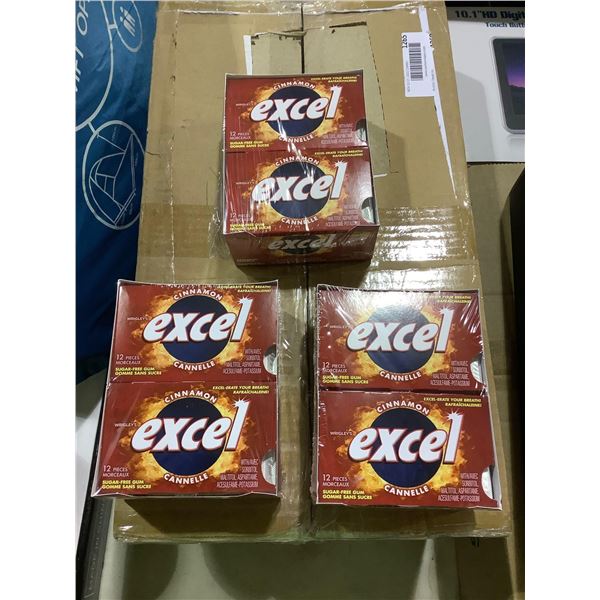 Excel Cinnamon Chewing Gum 12 Twelve Piece Packs X 3