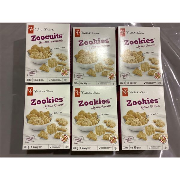 PC Zookies Animal Crackers 6X210 Grams Total - 6 - 35g bags per box - 6 boxes