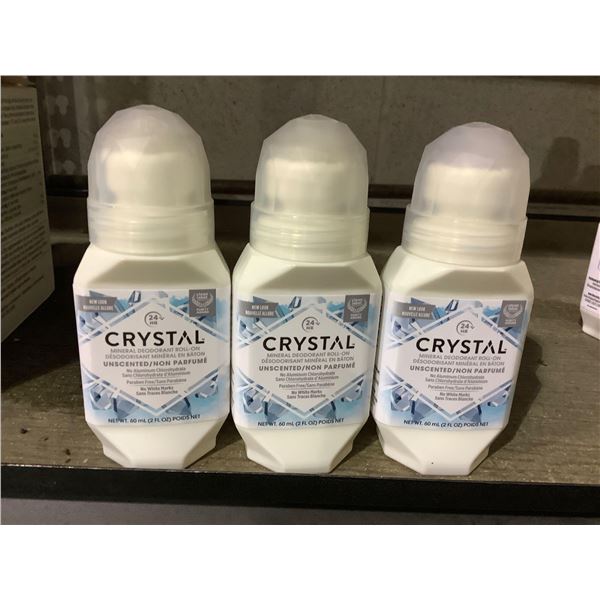 Crystal 24 Hour Mineral Deodorant Roll On 3X60ml