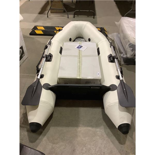 NEW Inflatable Aqua Parx RIB230 -  2 man Boat with Oars and Solid Back for Motor Mount