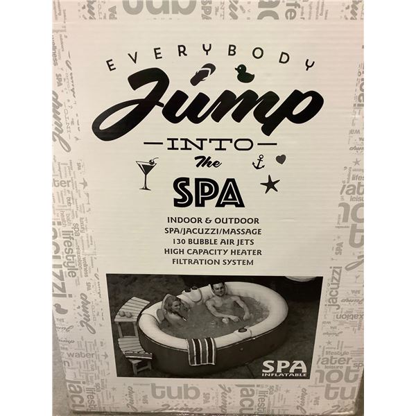 NEW from BOX - Aquaparx Jump Indoor Outdoor Self Inflating Jacuzzi Tub with Heat Controls & Cover