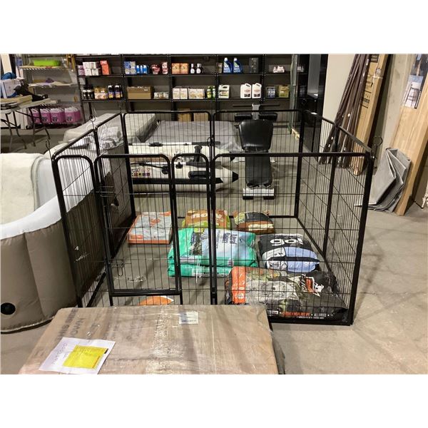 Large Pet Play Fence with Locking Door 8ft x 8ft foldable
