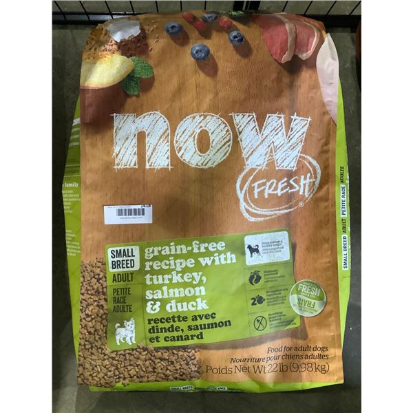 NOW Fresh Grain Free Turkey, Salmon & Duck Dog Kibble 22Lbs