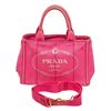 Image 1 : Prada Pink Canvas Leather Canapa 2 Way Tote Bag