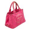 Image 2 : Prada Pink Canvas Leather Canapa 2 Way Tote Bag