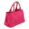 Image 3 : Prada Pink Canvas Leather Canapa 2 Way Tote Bag