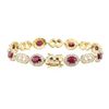 Image 3 : 9.32 ctw Ruby and Diamond Bracelet - 14KT Yellow Gold