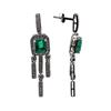 Image 2 : 3.24 ctw Emerald and Diamond Earrings - Platinum