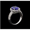 Image 4 : 3.16 ctw Tanzanite and Diamond Ring - 14KT White Gold