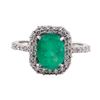 Image 1 : 1.96 ctw Emerald and Diamond Ring - 14KT White Gold