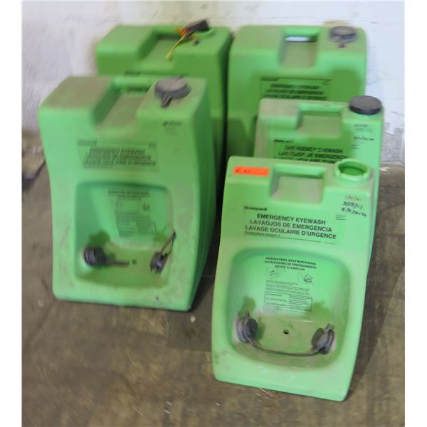 Qty 5 Honeywell Green Portable Emergency Eyewash Stations