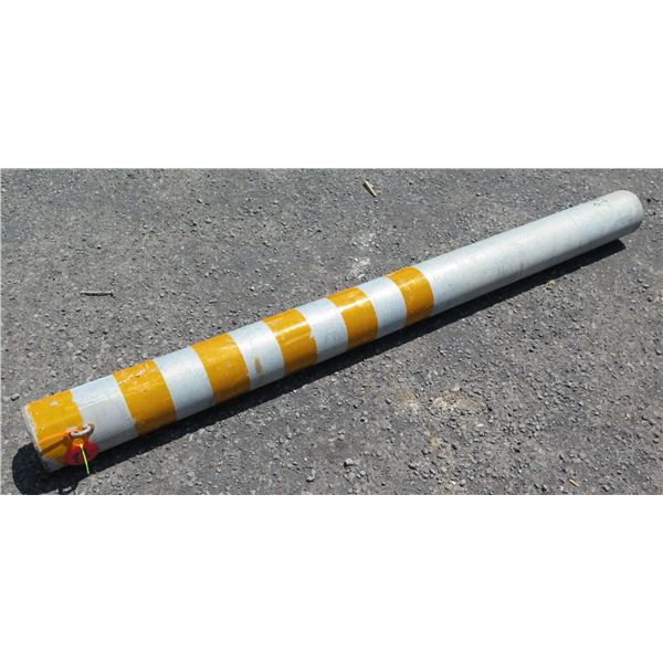 Metal Pole w/ Yellow Stripes & Hooks  7" Diameter x 84"L