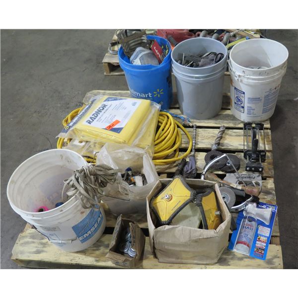 Pallet Sonic Blast Horn, Radnor Welding Blanket, Cables, Bits, Connectors, etc