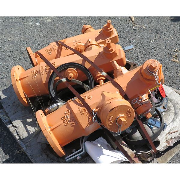 Qty 3 Orange Clow Valves Fire Hydrant Wet Barrel 200 WP NL 300225 (21-4D8Y)
