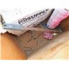 Image 8 : Wooden Box w/ Attached Lid & Contents: Nails, Screws, Saw Guide, etc