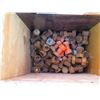 Image 5 : Wooden Box w/ Attached Lid & Contents: Rods, Washers, Nuts & Bolts, Knots, etc