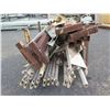Image 2 : Rack of Misc Metal GME Rugger Metal Punched Lengths, Poles w/ Fitted Ends, etc