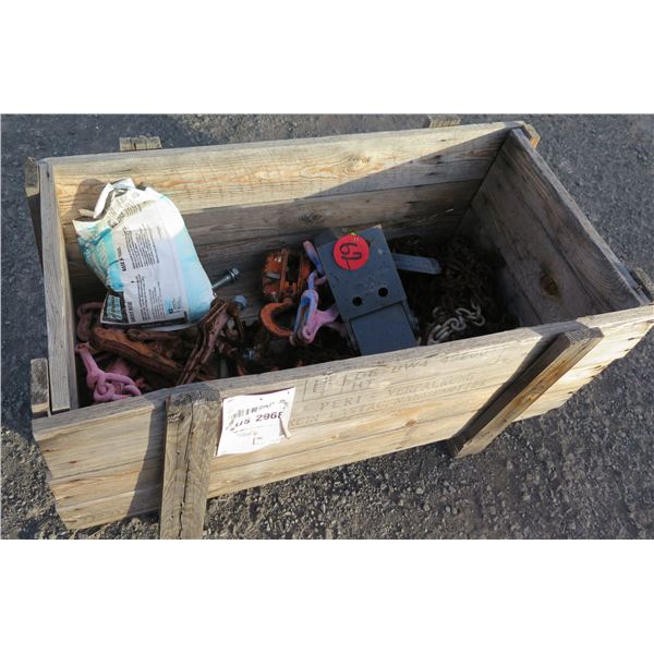 Wood Box Chain Binders, Hooks, Metal Plates, Hardware, Chain, etc