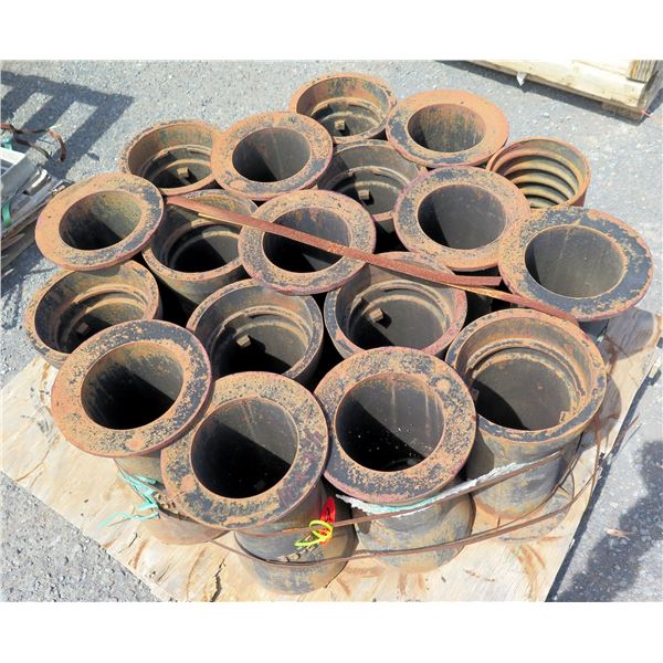 Qty Approx. 18 Tyler Union USA Iron Pipe 6855-65 16T 16"L x 7.5" Diameter