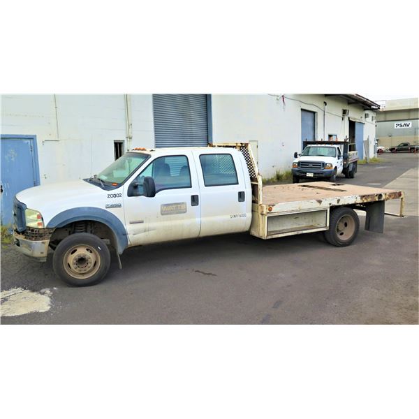 2006 Ford F450 Flatbed Truck, GVWR 16000, 63510 Miles (Engine Runs - See Video)