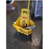 Image 2 : ROLLING MOP BUCKET, 3 WET FLOOR SIGNS, FOLDING WET FLOOR SIGN AND MOP HEAD