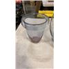 Image 2 : LARGE GLASS BOWL WITH SIGNED POTTERY PLATE AND BLOWN GLASS VASE