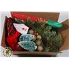 Image 1 : BOX OF ASSORTED CHRISTMAS DECORATIONS